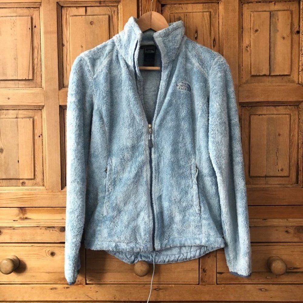 AS IS North Face XS Fuzzy‎ Blue Sweater